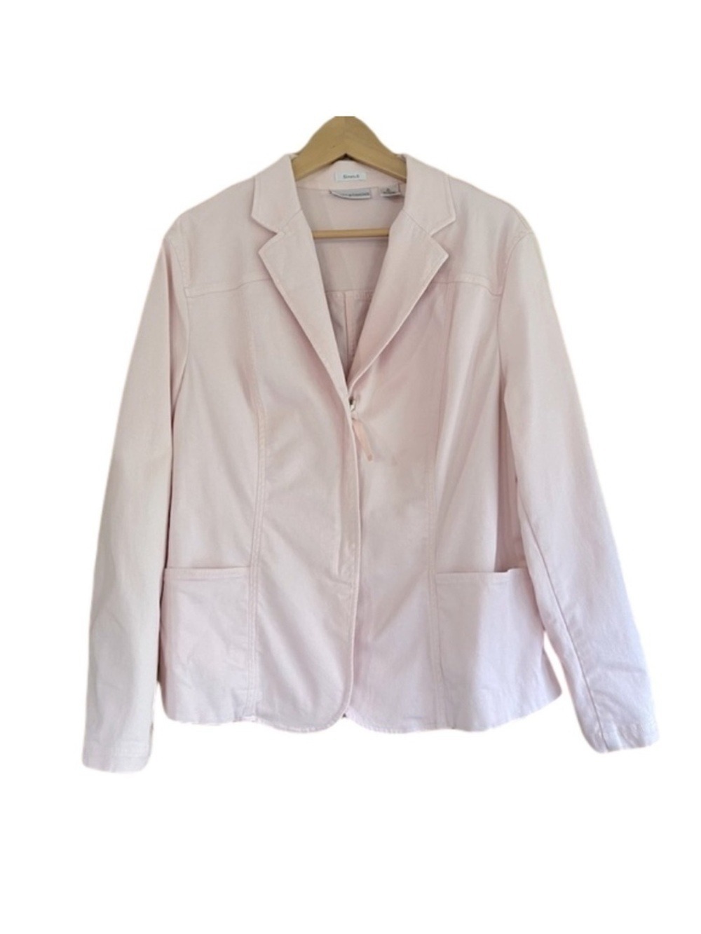 Draper’s and Damon’s baby pink stretch zip front jacket blazer size XL